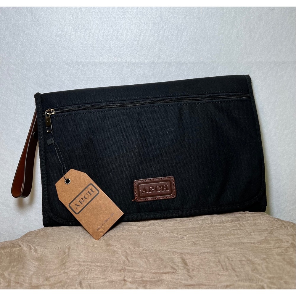 New ARCH Nappy Clutch Canvas Diaper Changing Pad Travel Mat with Vegan Wristlet